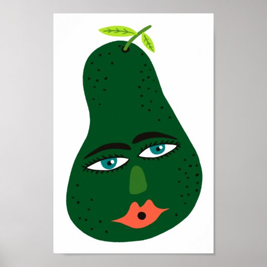 Whimsical Avocado Art Poster (Voorkant)