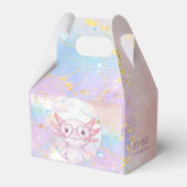 Whimsical axolotl kids birthday bedankdoosjes (Achterkant)