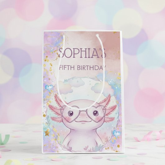 Whimsical axolotl kids birthday medium cadeauzakje