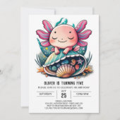 Whimsical Axolotl Onderzeese Verjaardag Kaart (Voorkant)