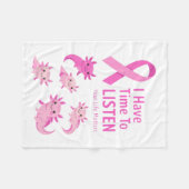 Whimsical Axolotl Pink Ribbon Blanket Fleece Deken (Voorkant (Horizontaal))