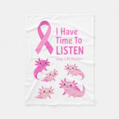 Whimsical Axolotl Pink Ribbon Blanket Fleece Deken (Voorkant)