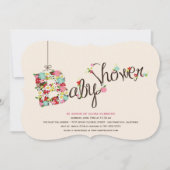 Whimsical B Spring Flowers Baby shower nodigt uit Kaart (Voorkant)