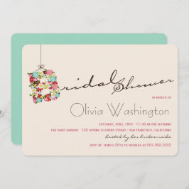 Whimsical B Spring Flowers Vrijgezellenfeest nodig Kaart