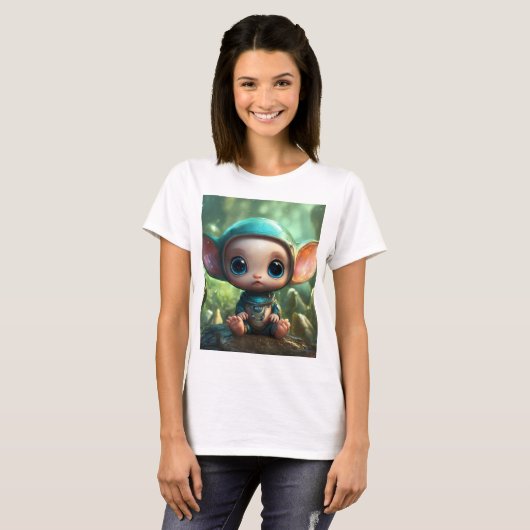 Whimsical Baby Alien - Een surrealistisch droomlan T-shirt (Voorkant volledig)