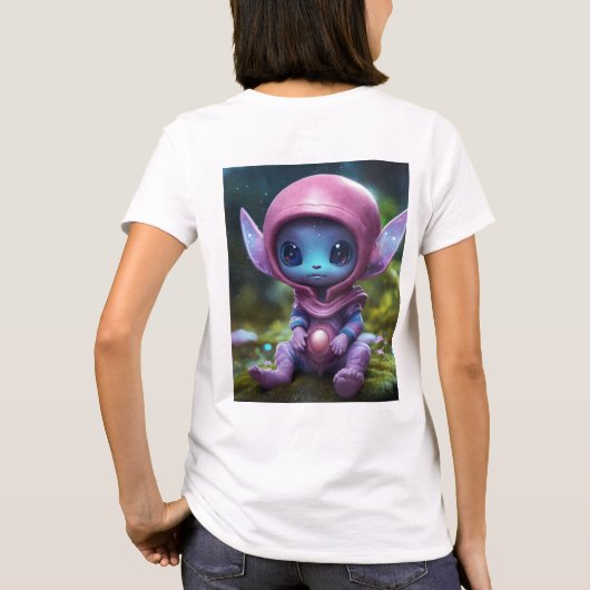 Whimsical Baby Alien - Een surrealistisch droomlan T-shirt (Achterkant)