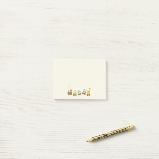 Whimsical Baby Animals Speelgoed Train Post-it® Notes (Op bureau)