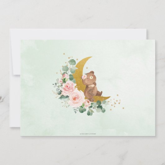 Whimsical Baby Beer Crescent Moon Blush Floral Save The Date (Achterkant)