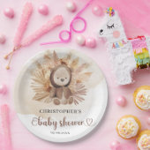 Whimsical baby beer pampas grass genderneutraal papieren bordje (Feest)
