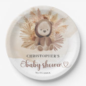 Whimsical baby beer pampas grass genderneutraal papieren bordje (Voorkant)