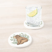Whimsical Baby Beer Woodland Forest Greenery Zandsteen Onderzetter (Zijkant)
