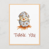 Whimsical Baby Bird Hatching Bedankt Briefkaart (Voorkant)
