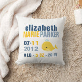 Whimsical Baby Birth Announounding {geel} Kussen (Deken)