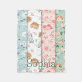 Whimsical baby blanket forest animals patterns fleece deken (Voorkant)