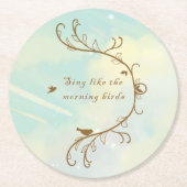 Whimsical Baby Blue Sing Morning Birds Onderzetter (Voorkant)