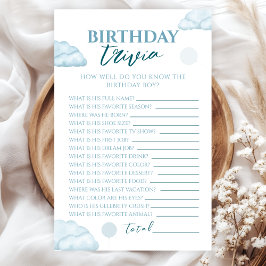 Whimsical Baby Blue Watercolor Birthday Trivia