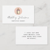 Whimsical Baby Bottle Nanny Babysitter Baby Care Visitekaartje (Voorkant / Achterkant)