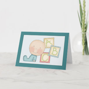 Whimsical Baby Boy Gefeliciteerd Card Kaart