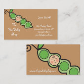 Whimsical Baby Boy Pea in a Pod Cute Cartoon Visitekaartje (Voorkant / Achterkant)