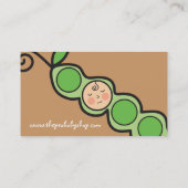Whimsical Baby Boy Pea in a Pod Cute Cartoon Visitekaartje (Achterkant)