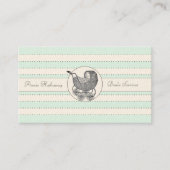 Whimsical Baby Buggy Blue Green Birthing Services Visitekaartje (Voorkant)