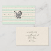 Whimsical Baby Buggy Blue Green Birthing Services Visitekaartje (Voorkant / Achterkant)