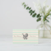 Whimsical Baby Buggy Blue Green Birthing Services Visitekaartje (Staand voorkant)