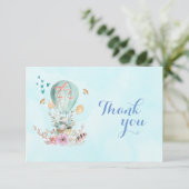 Whimsical Baby Bunny in een ballon Dank u Bedankkaart (Staand voorkant)