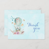 Whimsical Baby Bunny in een ballon Dank u Bedankkaart (Voorkant / Achterkant)