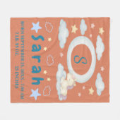 Whimsical Baby deken met sterren en wolken (Voorkant (Horizontaal))