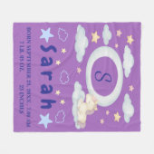 Whimsical Baby deken met sterren en wolken (Voorkant (Horizontaal))