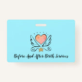 Whimsical Baby Doula Birth Coach Heart Badge (Achterkant)