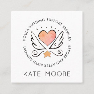 Whimsical Baby Doula Birth Coach of Midechtgenote Vierkante Visitekaartje