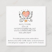 Whimsical Baby Doula Geboortecoach of vroedvrouw Vierkante Visitekaartje (Achterkant)