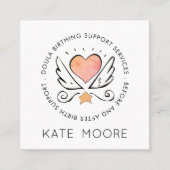 Whimsical Baby Doula Geboortecoach of vroedvrouw Vierkante Visitekaartje (Voorkant)