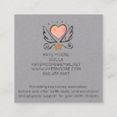 Whimsical Baby Doula Geboortecoach op Grey Vierkante Visitekaartje (Achterkant)