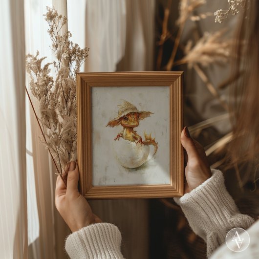 Whimsical Baby Dragon Hatching Art Magische Fantas Poster