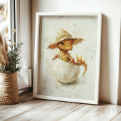 Whimsical Baby Dragon Hatching Art Magische Fantas Poster