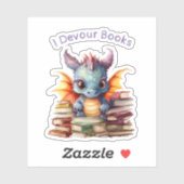 *~* Whimsical Baby Dragon READING verslindende AP8 Sticker (Vel)