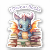 *~* Whimsical Baby Dragon READING verslindende AP8 Sticker (Voorkant)