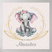 Whimsical Baby Elephant Nursery / Kindermuurkunst Poster (Voorkant)