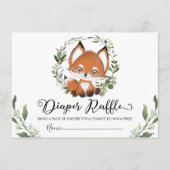 Whimsical Baby Fox Groen Krans Luier Raffle Informatiekaartje (Voorkant)