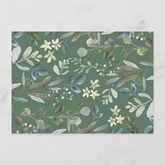 Whimsical Baby Fox Groen Krans Luier Raffle Informatiekaartje (Achterkant)