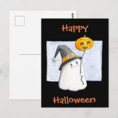 Whimsical Baby Ghost // Happy Halloween Briefkaart (Voorkant / Achterkant)