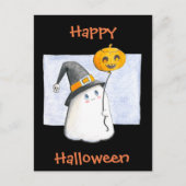Whimsical Baby Ghost // Happy Halloween Briefkaart (Voorkant)