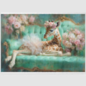 Whimsical Baby Giraffe Tutu Mint Couch Decoupage Tissuepapier (Voorkant)