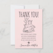 Whimsical Baby Girl Baby shower Blue Hartelijk dan Bedankkaart (Voorkant)