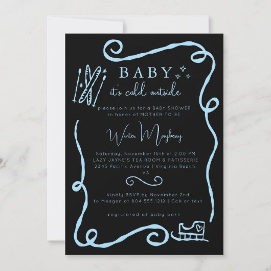 Whimsical Baby Het is koud buiten Baby shower Kaart (Voorkant)