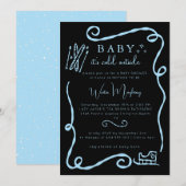 Whimsical Baby Het is koud buiten Baby shower Kaart (Voorkant / Achterkant)