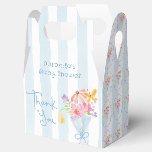 Whimsical Baby in Bloom Blue Bouquet Bedankdoosjes (Geopend)